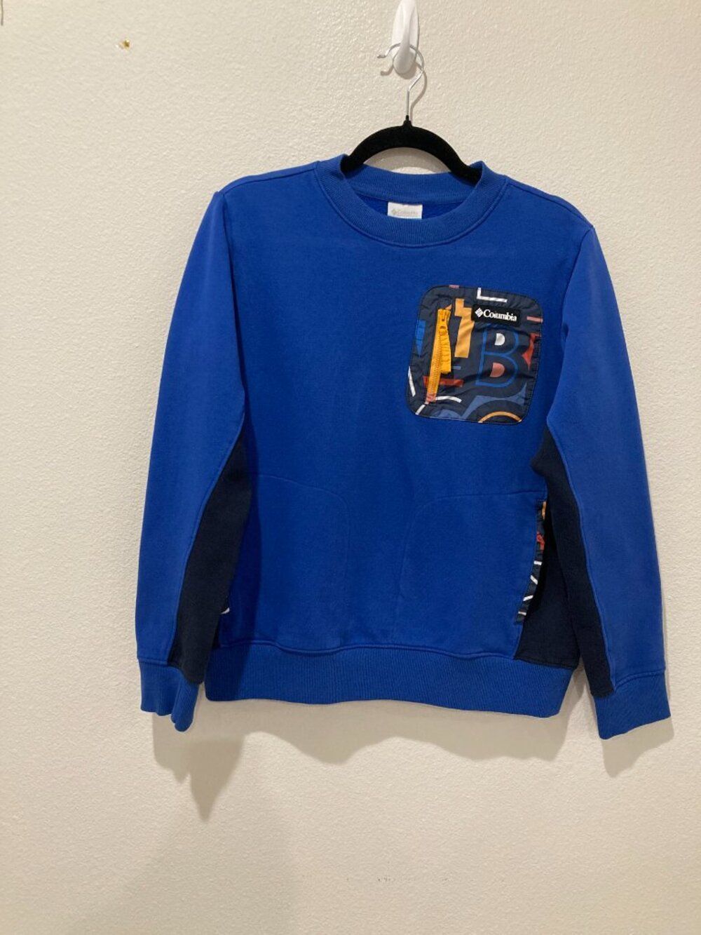 Columbia Boys Lodge Colorblock Pocket Crewneck Sweatshirt Size L